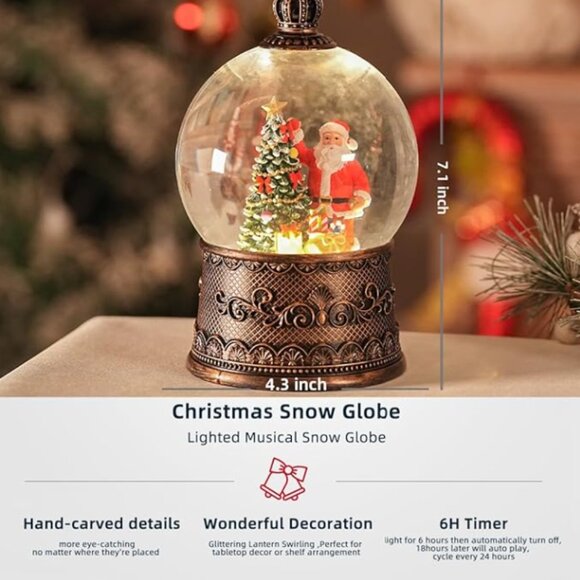 Christmas Snow Globe with Santa Claus - Picture 2 of 6